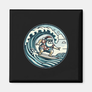 Imã Papai Noel Havaiano Surfando Natal Aloha Trópico
