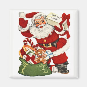 Imã Papai noel & ímã do vintage do elogio do Natal