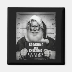 Imã Papai Noel Invadindo Entrando Mugshot Natal Divert