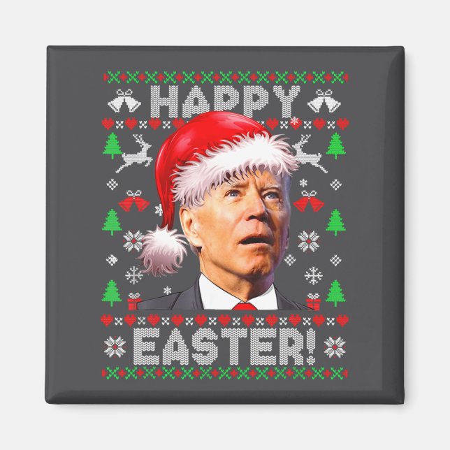 Imã Papai Noel Joe Biden Feliz Páscoa Natal Feio  (Frente)