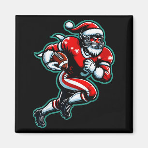 Imã Papai Noel Jogando Futebol Americano Natal Mulhere