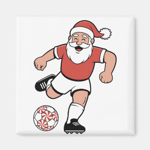 Imã Papai Noel Jogando Futebol Natal Jogador Esporte