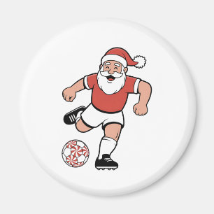 Imã Papai Noel Jogando Futebol Natal Jogador Esporte