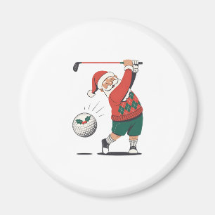 Imã Papai Noel Jogando Golfe Jogador de Golfe Natal