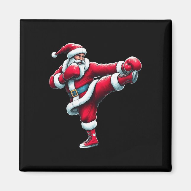 Imã Papai Noel Kickboxing Boxe Chutando Esportes Legai (Frente)