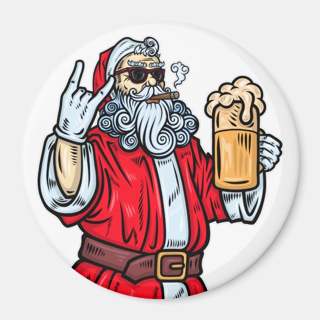 Imã Papai Noel Mau, Rocha, Cerveja e Charuto (Frente)