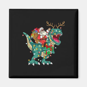 Imã Papai Noel Montando Dinossauro T Rex Veado Meninos