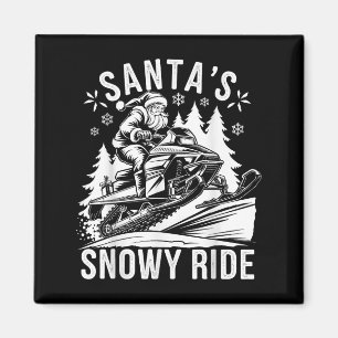 Imã Papai Noel Moto de Neve Andando Motoneve Natal