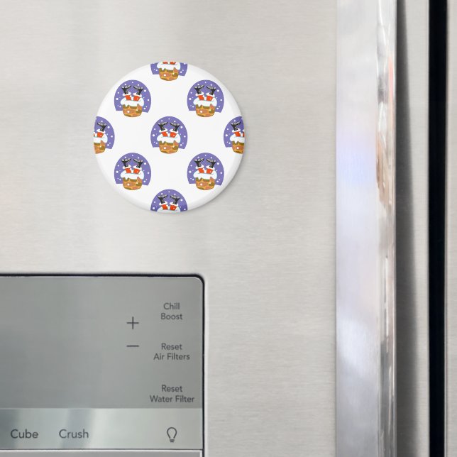 Imã Papai Noel Na Chaminé, Neve, Natal, Ano Novo (In Situ (Fridge))