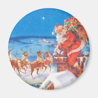 Imã Papai Noel No Telhado Na Véspera De Natal