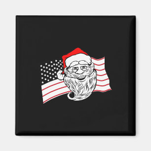 Imã Papai Noel Patriótico Bandeira Americana EUA Natal