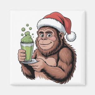 Imã Papai Noel Pé Grande Engraçado Sasquatch Segurando