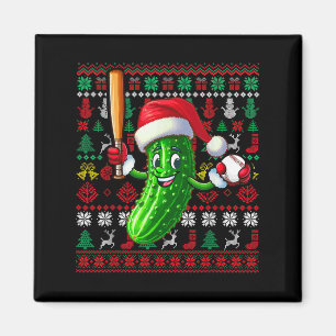 Imã Papai Noel Pickle Jogando Baseball Natal Jogador V