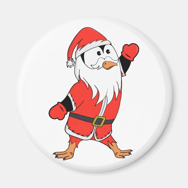 Imã Papai Noel Pinguim Pronta para o Natal (Frente)