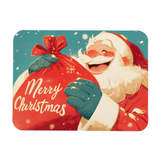 Ímã Papai Noel Preparando Presentes de Natal
