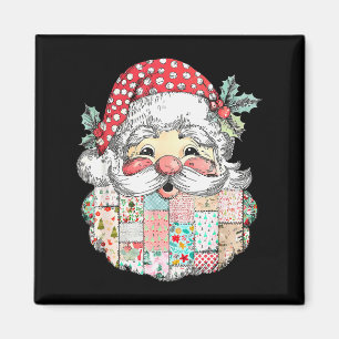 Imã Papai Noel Remendado Rosto Natal Vintage Homens M