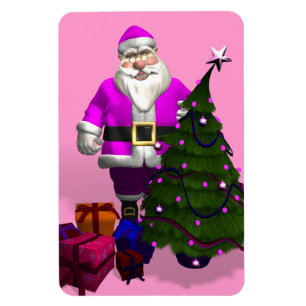 Ímã Papai Noel Rosa