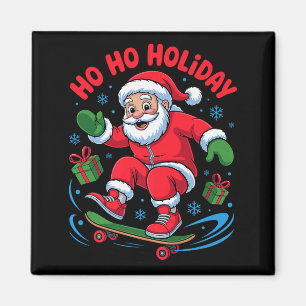 Imã Papai Noel Skater Amante de Skate Funny Natal X