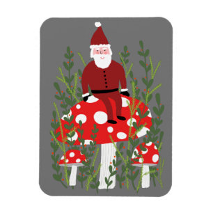 Ímã Papai Noel sobre o Xmas do Cogumelo Mágico