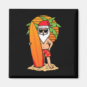 Imã Papai Noel Surfando Engraçado Natal Em Julho Mulhe