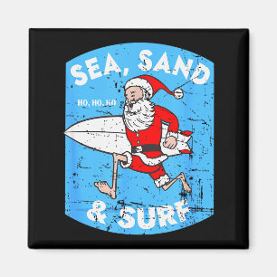Imã Papai Noel Surfista - Papai Noel de Natal Surfando