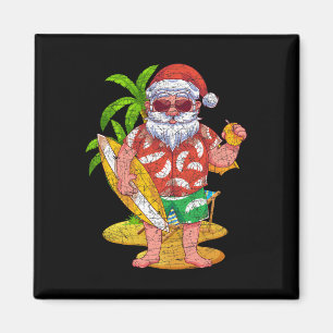Imã Papai Noel Surfista Tropical Havaí Natal de Verão