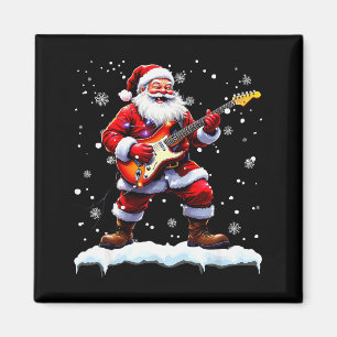 Imã Papai Noel Tocando Guitarra B Música de Natal