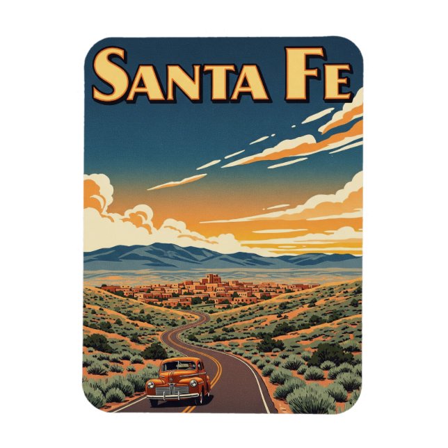 Ímã Papai noel Vintage Fe Novo México (Vertical)