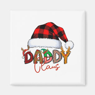 Imã Papai Noel Xadrez Búfalo Vermelho Chapéu de Natal