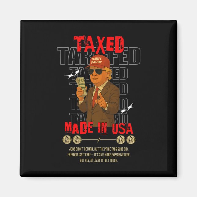Imã Papai Tarifa Design Divertido de Trump – Meme Polí (Frente)