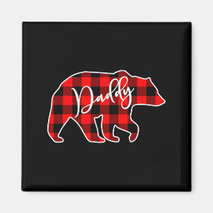 Imã Papai Urso Xadrez Vermelho Família Correspondente