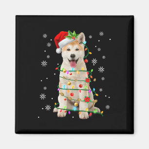 Imã Papais noeis Akita Natal Luz Xmas Cachorros Homens