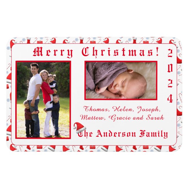 Ímã Papais noeis Boné Natal Padrão (Horizontal)