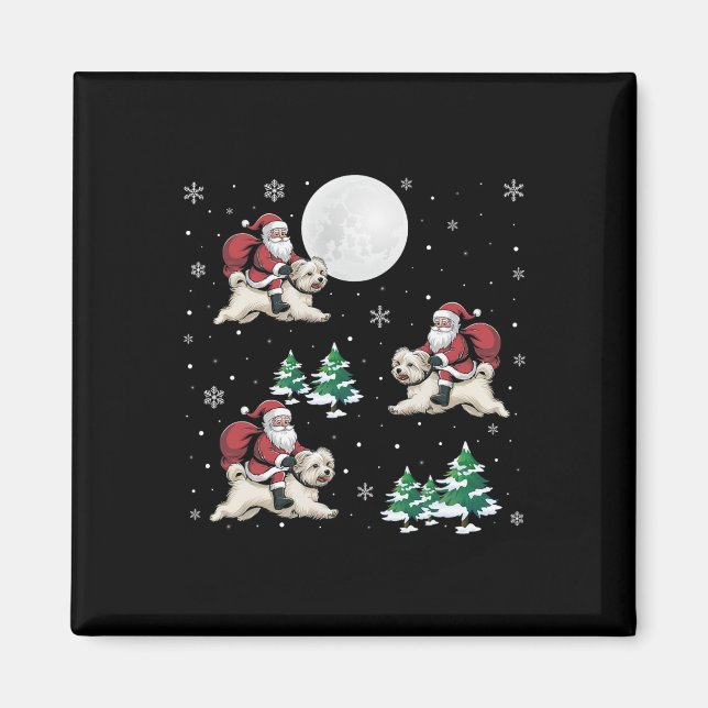 Imã Papais noeis De Árvore Do Natal A Andar O Cachorro (Frente)