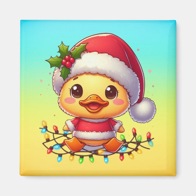 Imã Papais noeis de Cartoon de Pato de Natal Bonito-68 (Frente)