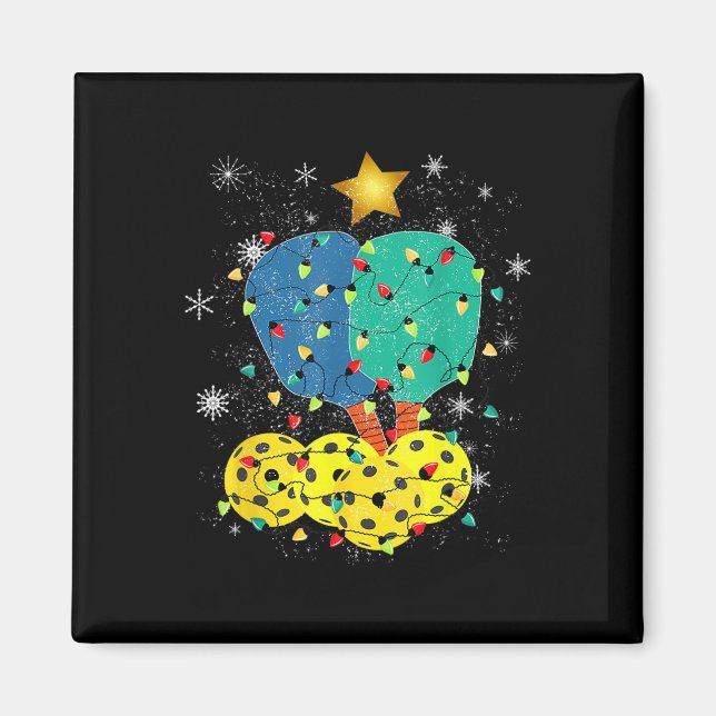 Imã Papais noeis de Natal de Pickleball X Luzes Mas (Frente)