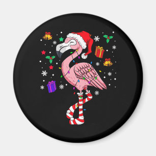 Imã Papais noeis de Natal Flamingo Lover Engraçado Cl