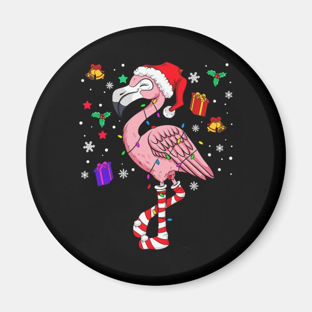 Imã Papais noeis de Natal Flamingo Lover Engraçado Clá (Frente)