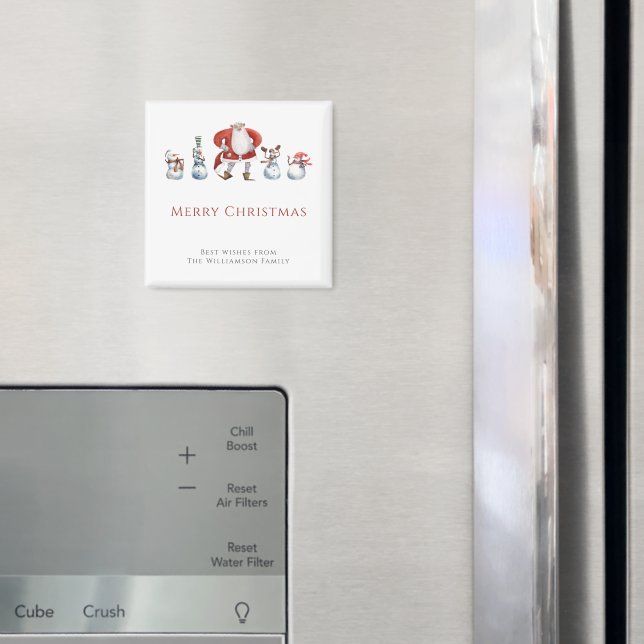 Imã Papais noeis de Natal Vermelho alegres Snowman Mag (In Situ (Fridge))