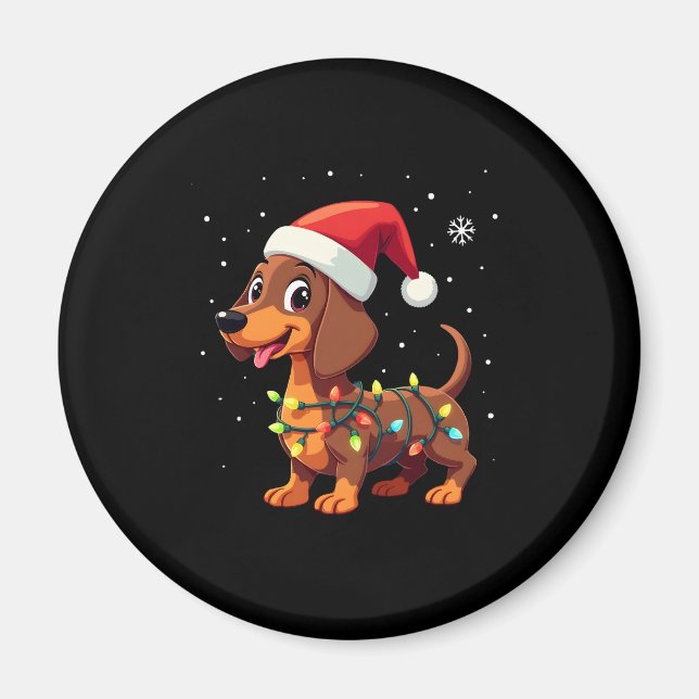 Imã Papais noeis do Cão de Natal Xmas Wiener 3 (Frente)