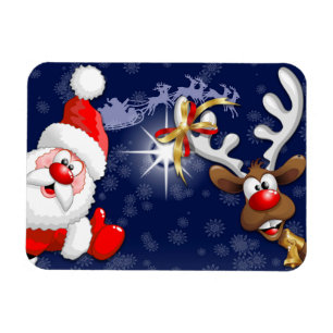 Ímã Papais noeis e Reindeer Feliz Christmass Happy Car