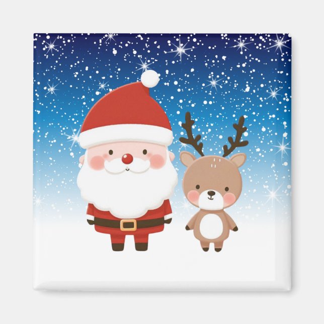Imã Papais noeis e renas de Natal bonitos (Frente)
