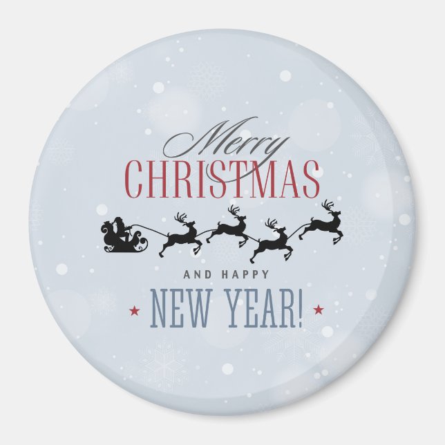 Imã Papais noeis e sua Reindeer Voadora Silhouette Nat (Frente)
