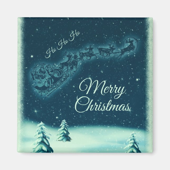 Imã Papais noeis e suas Reindeers no Céu Noturno de Na (Frente)