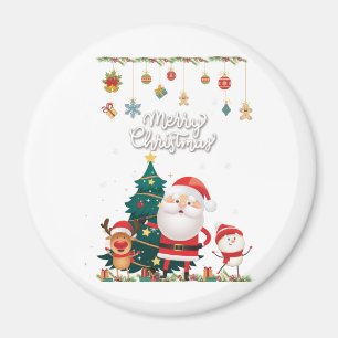 Imã Papais noeis engraçados, Snowman, Reindeer Feliz 