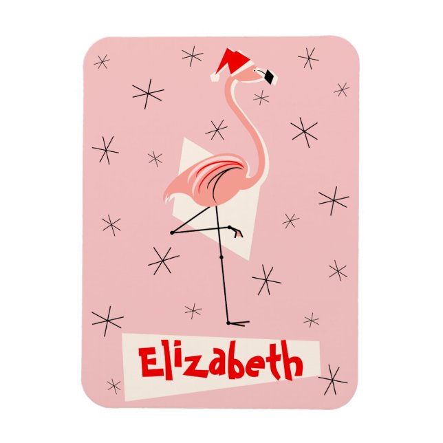 Ímã Papais noeis Flamingo Cor-de-rosa Imagem flexível  (Vertical)