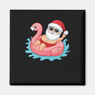Imã Papais noeis Flamingo Floatie Engraçado Natal Em J