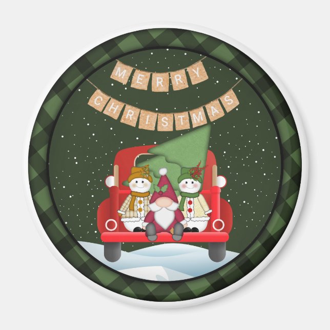 Imã Papais noeis Gnome e Snowmen (Frente)