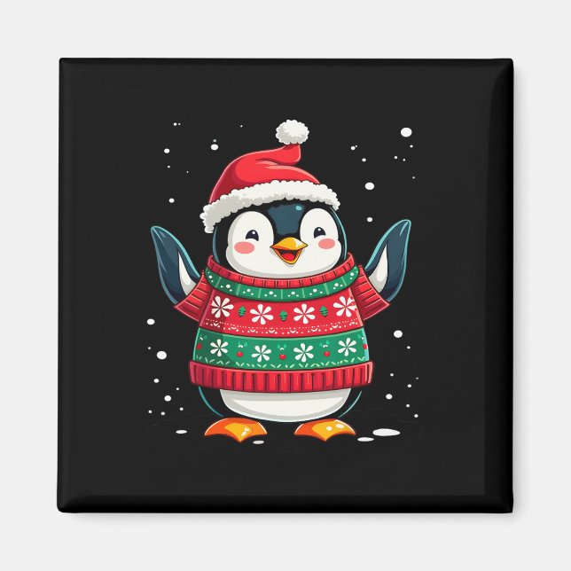 Imã Papais noeis Pinguins de Natal (Frente)