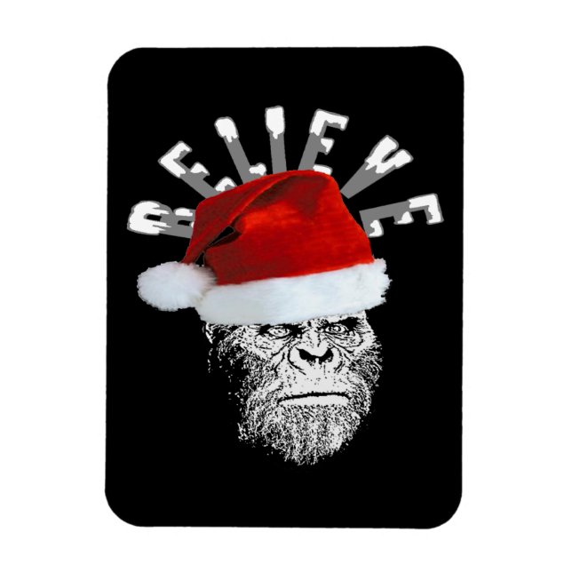 Ímã Papais noeis Sasquatch "Acredite" Magneta de Natal (Vertical)